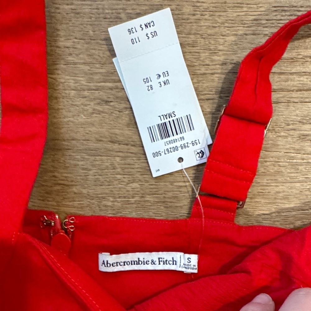 NWT Abercrombie & Fitch Bold Red Midi Dress - Picture 5 of 6